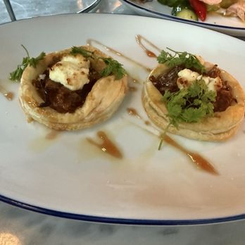 Tangerine Bistro - Goat cheese and caramelized onion tarts - French Near Me - Truckee, California Tangerine Bistro - Goat cheese and caramelized onion tarts - French Near Me - Truckee, California