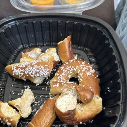 This pretzel is mostly uneditable. It's hard as a rock from being over microwaved. This pretzel is mostly uneditable. It's hard as a rock from being over microwaved.