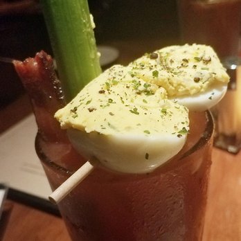 131 MAIN Restaurant - Bloody mary served with bacon and deviled eggs - American Near Me - Cornelius, North Carolina 131 MAIN Restaurant - Bloody mary served with bacon and deviled eggs - American Near Me - Cornelius, North Carolina