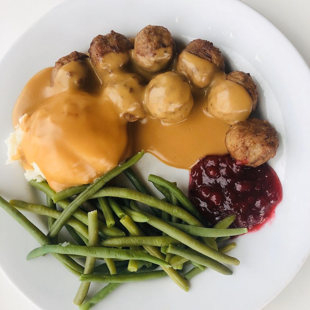 IKEA - Meatballs with mashed potatoes and beans - Scandinavian Near Me - Renton, Washington IKEA - Meatballs with mashed potatoes and beans - Scandinavian Near Me - Renton, Washington