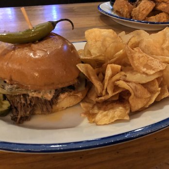 The Rustic - Burger and house chips - New American Near Me - Dallas, Texas