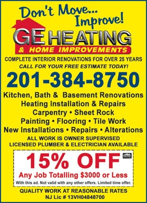 G E Heating & Home Improvement Logo