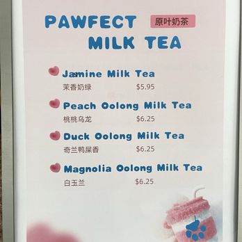 Pawfect Drinks - Menu as of 8/29/25 - Bubble Tea Near Me - San Gabriel, California