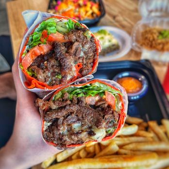 World Famous Grill - Beef Wrap Combo (comes w/ fries and canned soda) (IG: vetteats) - Mexican Near Me - Downey, California