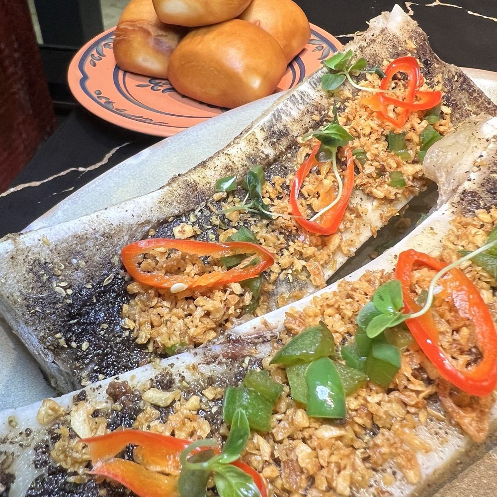 Pears Restaurant - BONE MARROW 2pc - roasted in the bone, typhoon shelter, crispy bao - Asian Fusion Near Me - Markham, Ontario Pears Restaurant - BONE MARROW 2pc - roasted in the bone, typhoon shelter, crispy bao - Asian Fusion Near Me - Markham, Ontario