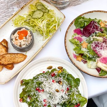 Foreign Cinema - Potted smoked trout and salmon rilettes, summer Caesar, and Martin's arugula salad - Breakfast & Brunch Near Me - San Francisco, California Foreign Cinema - Potted smoked trout and salmon rilettes, summer Caesar, and Martin's arugula salad - Breakfast & Brunch Near Me - San Francisco, California