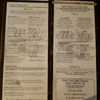 The Westy - Happy Hour Menu and regular menu (half of it) - Sports Bars Near Me - Seattle, Washington