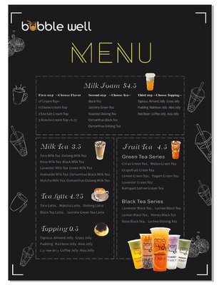Menu photo 8 Bubble Well Denton, TX