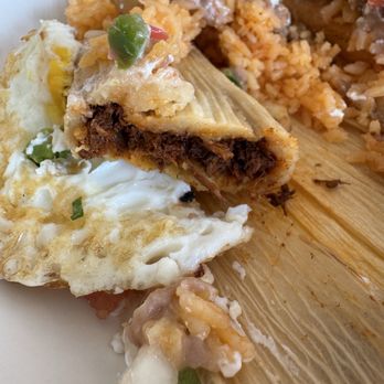 La Mixteca Tamale House - Delicious Birria Tamale with egg on top. - Mexican Near Me - Atlanta, Georgia