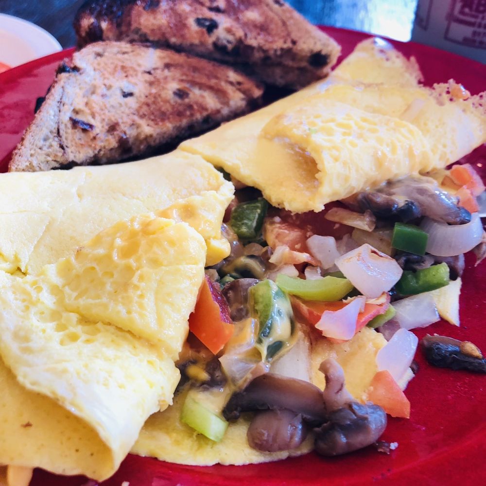 Mel's Place - Deliciously fresh Veggie Omelette w/ raisin toast. Recommended. - Breakfast & Brunch Near Me - Concord, Michigan