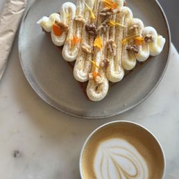 Ricotta hot honey and pear toast