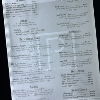 Paradox Lounge - Menu - Lounges Near Me - Indianapolis, Indiana Paradox Lounge - Menu - Lounges Near Me - Indianapolis, Indiana