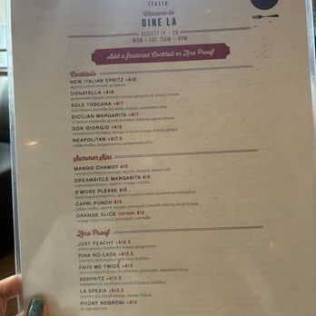 North Italia - DineLA menu - Italian Near Me - Cerritos, California