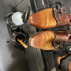 Left is shined by him right is pre shine.