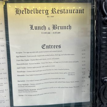 Heidelberg Restaurant - Menu - German Near Me - New York, New York Heidelberg Restaurant - Menu - German Near Me - New York, New York