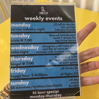 Lawless Brewing - Weekly Deals - Beer Bar Near Me - Los Angeles, California Lawless Brewing - Weekly Deals - Beer Bar Near Me - Los Angeles, California
