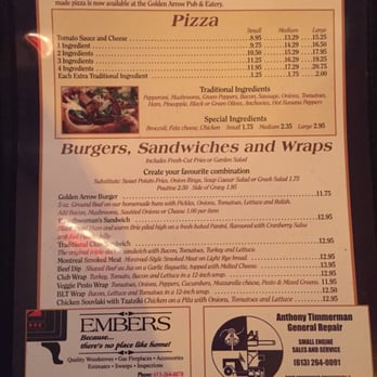 Golden Arrow Pub & Eatery - Menu - Pubs Near Me - Perth, Ontario Golden Arrow Pub & Eatery - Menu - Pubs Near Me - Perth, Ontario