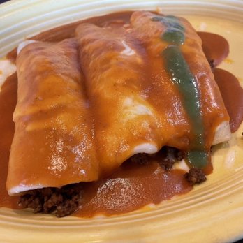 El Mezcal Mexican Restaurant - Ground Beef, Ala Carte Enchiladas (close up) - Mexican Near Me - Norfolk, Nebraska