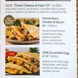 The Coffee Club - Homeworld Helensvale - Coffee Club Supplementary Menu Side B
