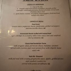 Le Vieux Four Manago - Side one of the Tabke d'Hôte Menu