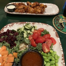 Superfood bowl and habanero mango wings Superfood bowl and habanero mango wings