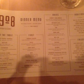 1908 Provisions - Menu for today! - Southern Near Me - Jackson, Mississippi