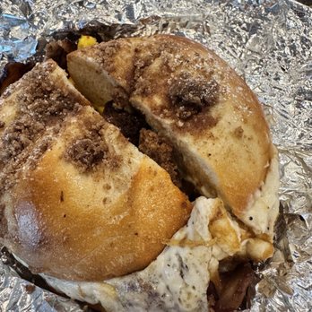 Zio's - Bacon egg and cheese on a Cinnamon crunch bagel - Delis Near Me - Tampa, Florida Zio's - Bacon egg and cheese on a Cinnamon crunch bagel - Delis Near Me - Tampa, Florida