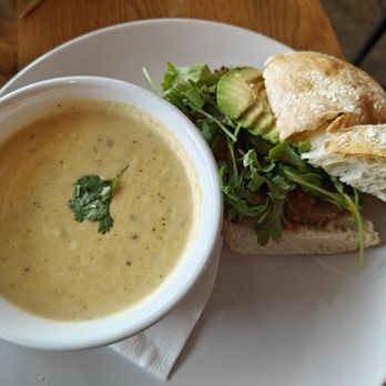 Ascension Coffee - Design District - Poblano Cheddar Soup + Grilled Steak Pane Aria - Coffee & Tea Near Me - Dallas, Texas