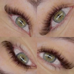 Glam Parlor Eyelash Extensions & Microblading - Brown lashes offered here !  Perfect for the fall time and this set was done by Lyc and was a brown hybrid fullset!