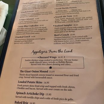 Buzzard's Roost Grill & Pub - Menu - Seafood Near Me - Key Largo, Florida