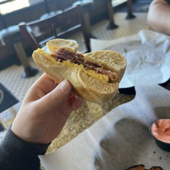 New York Bagel Cafe - Not a gluten free bagel, but this is a breakfast sandwich that you can get on a gluten free bagel if requested! - Bakeries Near Me - Tulsa, Oklahoma New York Bagel Cafe - Not a gluten free bagel, but this is a breakfast sandwich that you can get on a gluten free bagel if requested! - Bakeries Near Me - Tulsa, Oklahoma