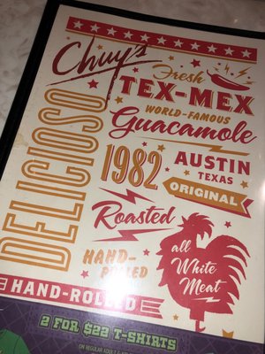 Menu photo 3 Chuy's Colorado Springs, CO