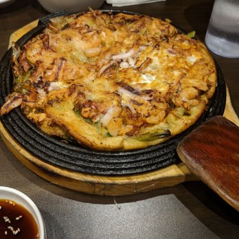 Ta Bom Korean Cuisine - Seafood pancake - too doughy - Korean Near Me - Coquitlam, British Columbia Ta Bom Korean Cuisine - Seafood pancake - too doughy - Korean Near Me - Coquitlam, British Columbia