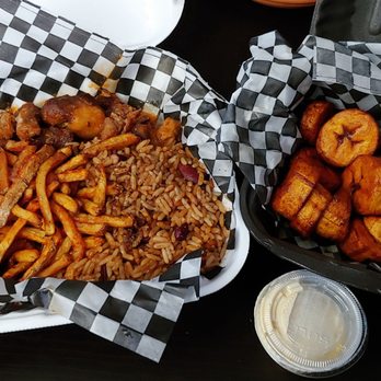 Seasoned Dreams - Pork Griot, plantains, fries and rice with beans - Caribbean Near Me - Montreal, Quebec Seasoned Dreams - Pork Griot, plantains, fries and rice with beans - Caribbean Near Me - Montreal, Quebec