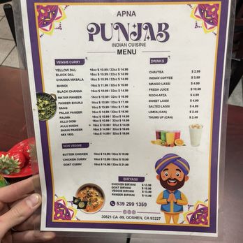 Apana Punjab Indian Cusine - Menu 2 - Indian Near Me - Goshen, California