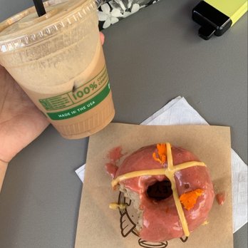 Holey Grail Donuts - Holey Cacao Latte, Passion Orange Donut - Donuts Near Me - Honolulu, Hawaii Holey Grail Donuts - Holey Cacao Latte, Passion Orange Donut - Donuts Near Me - Honolulu, Hawaii
