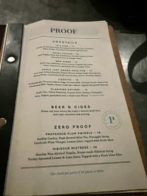 Menu photo 1 Proof Lancaster, PA