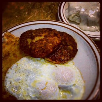 Bob's Coffee Shop - two country style sausage and eggs...biscuit and gravy included...$5.25... - Breakfast & Brunch Near Me - Ceres, California