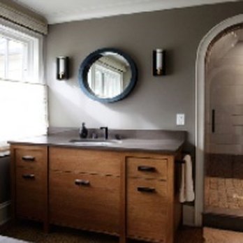 Norwegian Ways Builders - a bathroom with a sink and a shower - General Contractors Near Me - Green Lake, Wisconsin Norwegian Ways Builders - a bathroom with a sink and a shower - General Contractors Near Me - Green Lake, Wisconsin