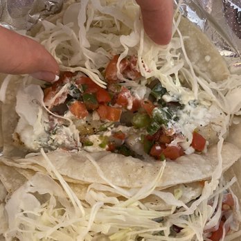 Twilley's Willys - Inside of sea bass tacos - not much fish or filling - Hot Dogs Near Me - Fenwick Island, Delaware