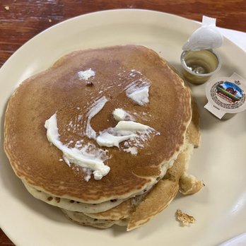 Palm Cafe - Buttermilk Pancakes - so fluffy and just the right amount of sweetness. Good to share with the table. - Mexican Near Me - New Braunfels, Texas