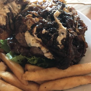 Comb Ridge Eat and Drink - Bad Breath burger... blue cheese, carmelized onions, garlic aioli and bacon. Yum! - American Near Me - Bluff, Utah Comb Ridge Eat and Drink - Bad Breath burger... blue cheese, carmelized onions, garlic aioli and bacon. Yum! - American Near Me - Bluff, Utah