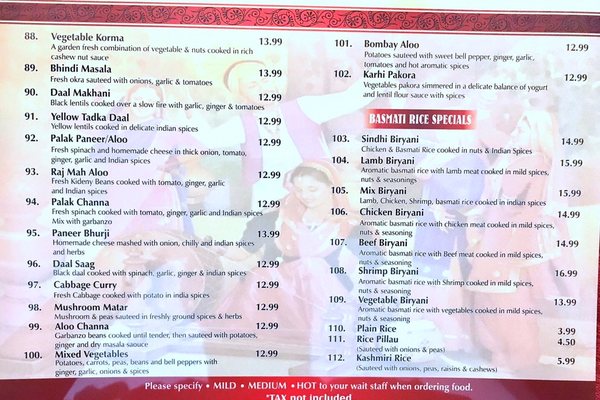 Menu photo 6 India Oven Tucson, AZ