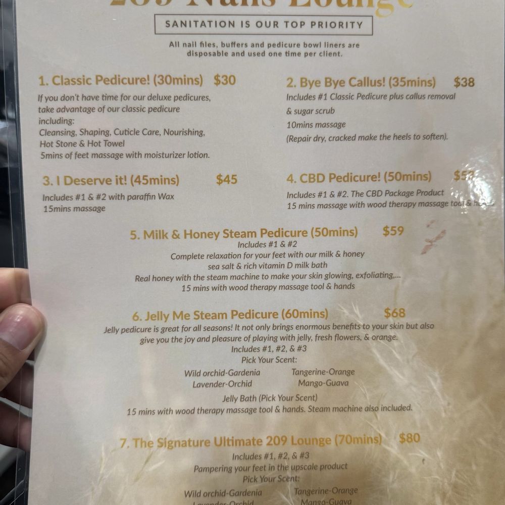 209 Nails Lounge - Menu - Nail Salons Near Me - Stockton, California