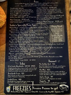 Menu photo 2 Sisters Pizza San Diego, CA Menu photo 2 Sisters Pizza San Diego, CA