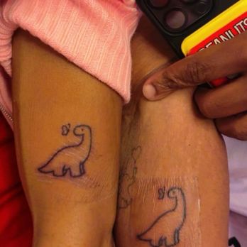 Barrio Tattoo & Piercing - Sister-in-law and I got matching dinos - Tattoo Near Me - Tucson, Arizona