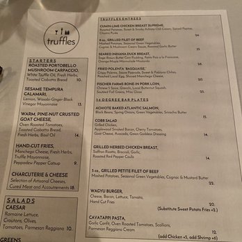 Truffles Fine Cuisine - Menu - New American Near Me - Bloomington, Indiana Truffles Fine Cuisine - Menu - New American Near Me - Bloomington, Indiana