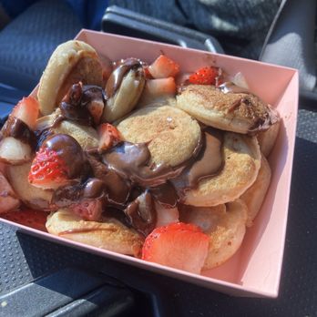 Cafe Antonietta - Nutella and strawberries  Mini Pancakes (15pcs) - Cafes Near Me - Los Angeles, California