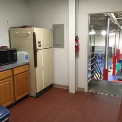 Metropolitan Elite Gymnastics & Athletics - DC - Kitchenette and entrance to the lower gym area.