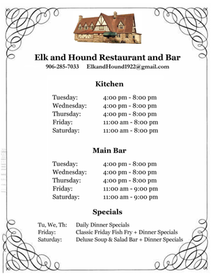 Menu photo 1 Elk & Hound Ironwood, MI Menu photo 1 Elk & Hound Ironwood, MI